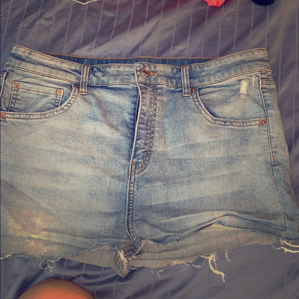 Light blue jean shorts